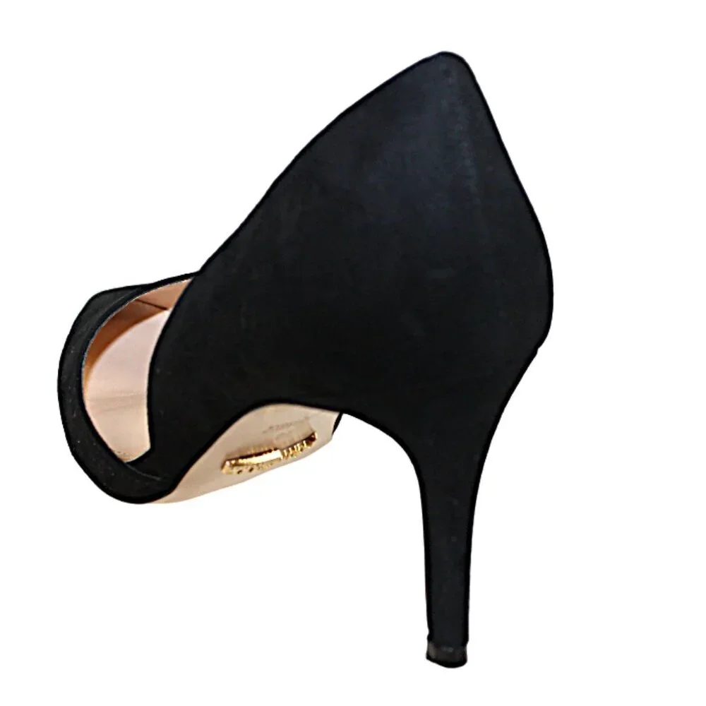 Lavorazione Artiginale Black Suede Stiletto Pump, Size 40 (US 9)